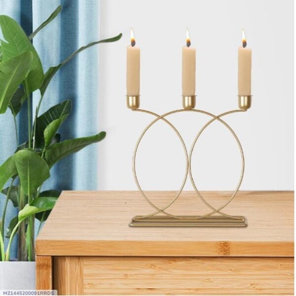 Stylish Golden Candle Stand - 1 Pc Elegant Decorative Piece