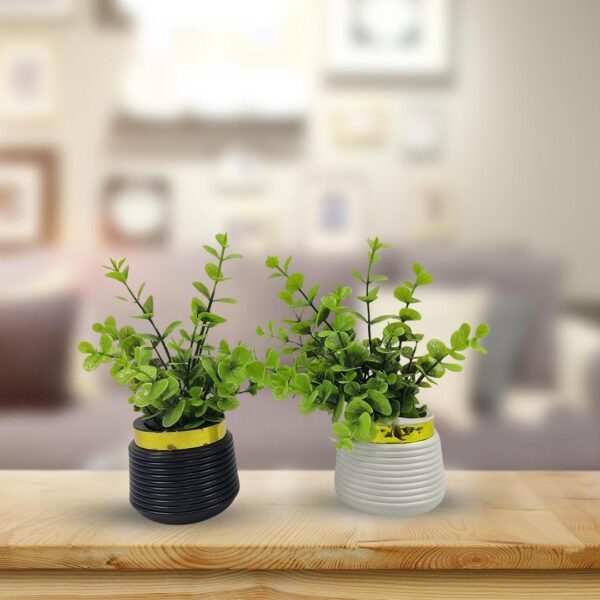 Modern Abstract Decorative Piece - 2 Pcs - Artificial Planter Set