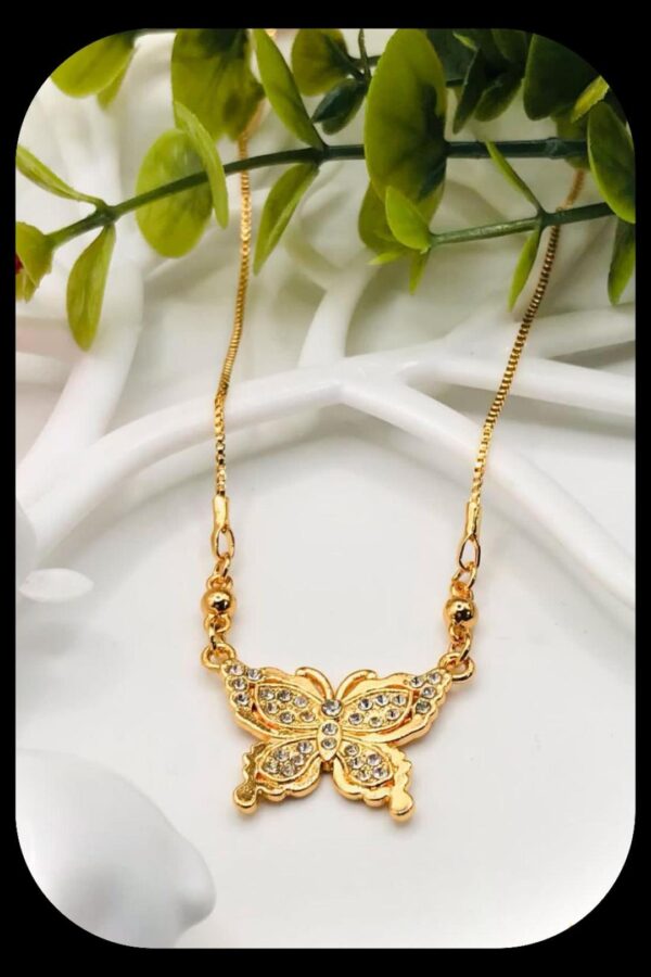 Butterfly Design Gold Plated Zircon Locket