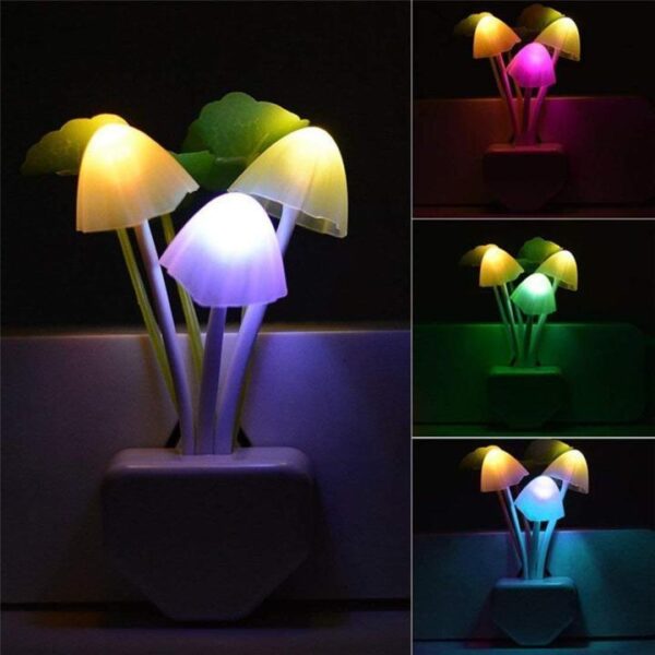 Mushroom 3D LED Light Sensor Lamp , Pack of 3