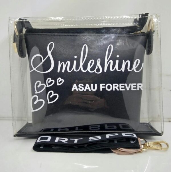 Women's 2 In 1 PU Leather Transparent Shoulder Bag