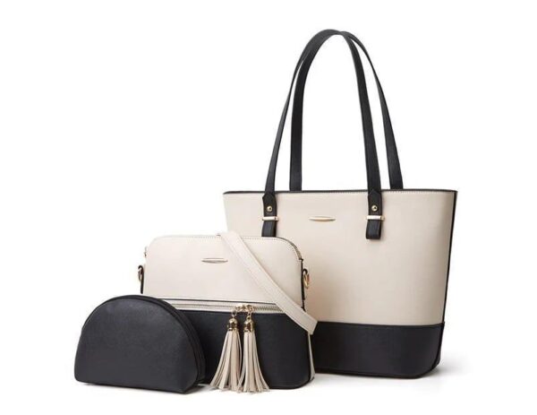 Women's PU Leather Textured Hand Bag Set