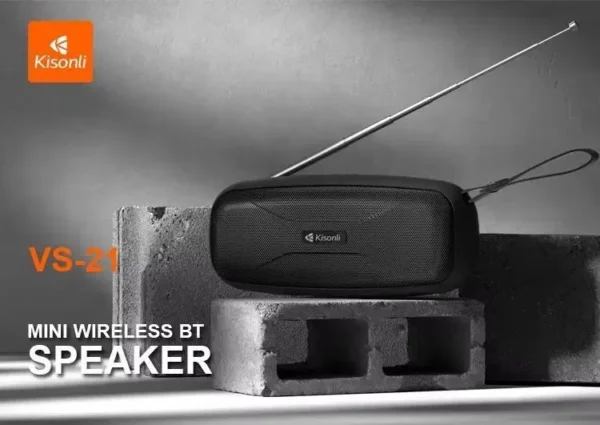 Kisonli VS-21 Mini Bluetooth Karaoke Speaker – Portable Wireless Speaker with Antenna