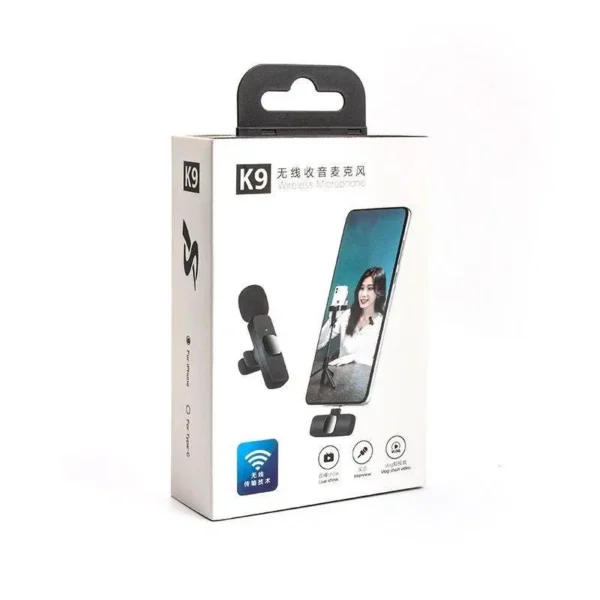 K9 Wireless Lavalier Microphone with Lightning Connector for iPhone iOS | Plug & Play Mic