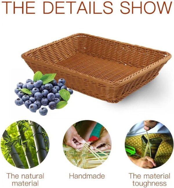 Poly Wicker Bread Basket Rectangle