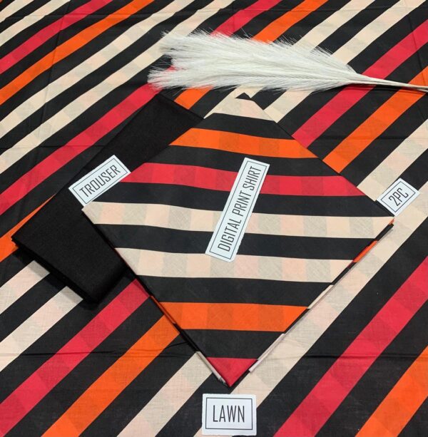 2 Pcs Women's Unstitched Digital Print Suit