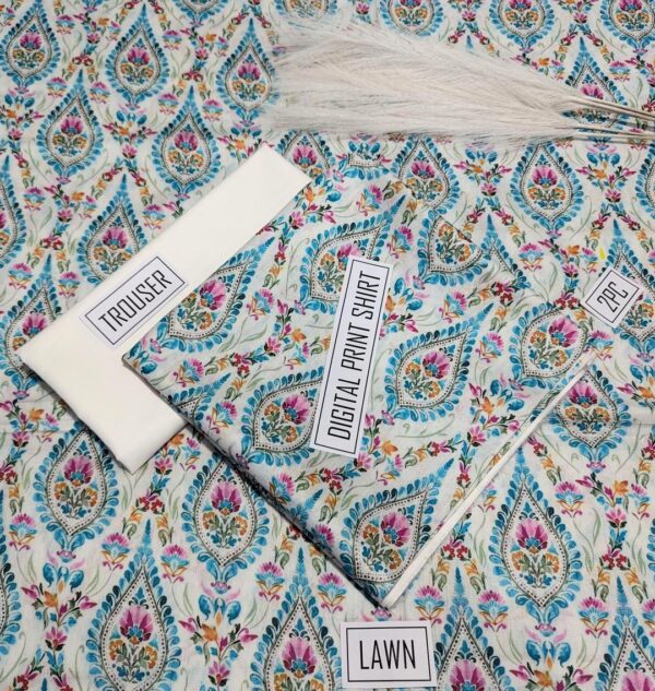 2 Pcs Women's Unstitched Digital Print Suit