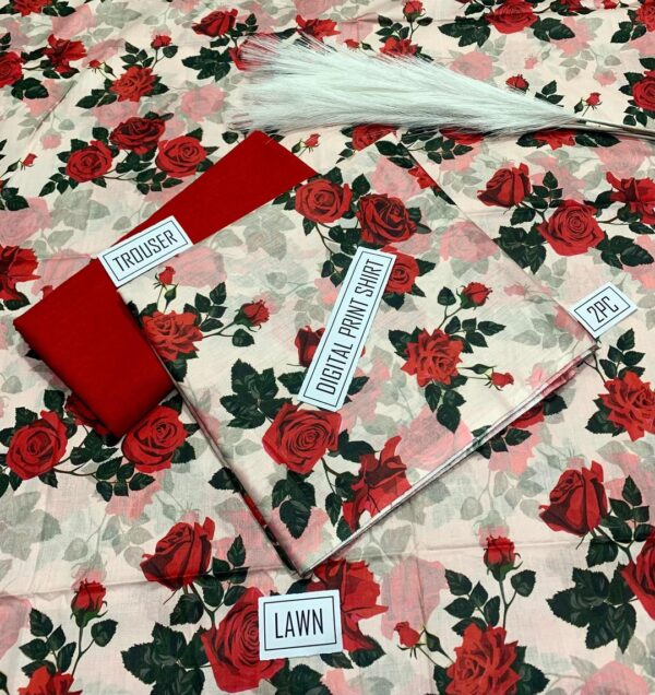 2 Pcs Women's Unstitched Digital Print Suit