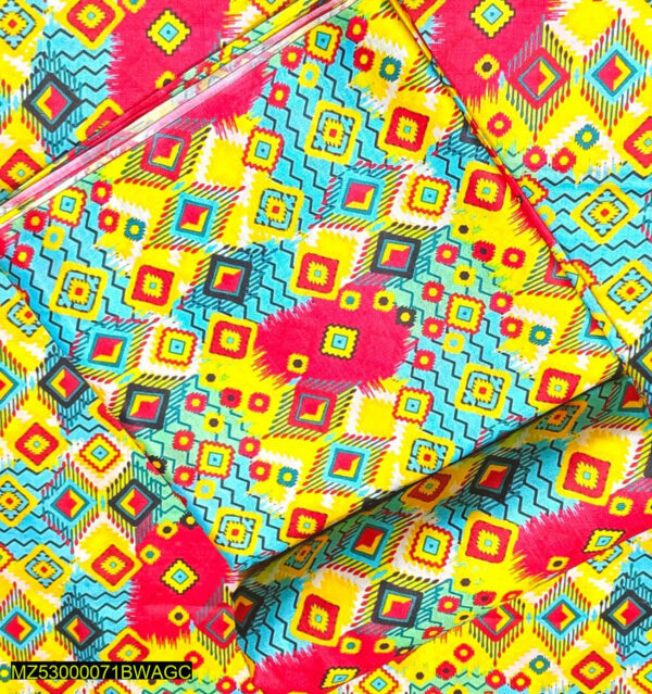 2 Pcs Women's Unstitched Linen Printed Suit