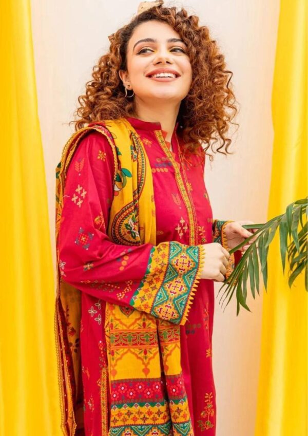 3 Pcs Women's Unstitched Embroidered Suit