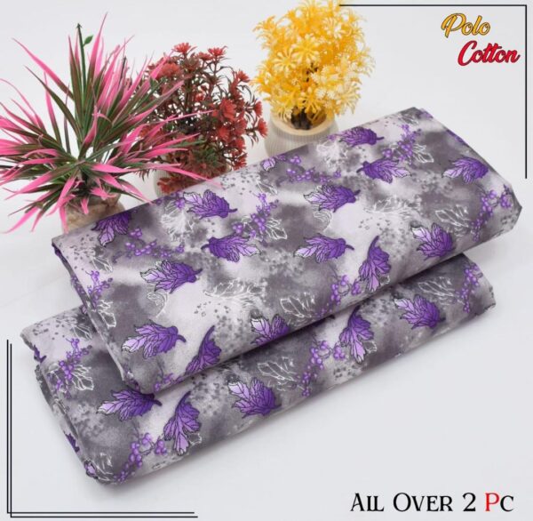 2 Pcs Women's Unstitched Printed Suit