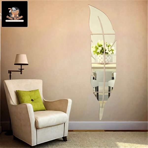 Adhesive Leaf Shape Mirror